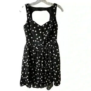 Wet Seal Women's S Black Polka Dot Sleeveless Mini Dress Casual Summer